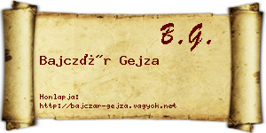 Bajczár Gejza névjegykártya